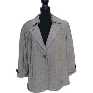 Talbots Swing-Style Collard Black And White Jacket Women Size 14W
